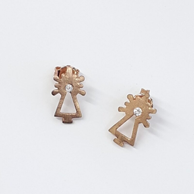 Joyas Online • Joyería J. Hernández • Pendientes Virgen del Pilar Baño de Oro Rosa