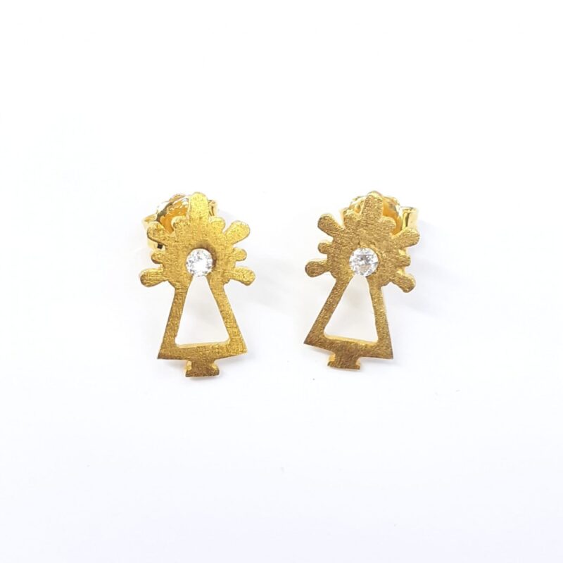 Joyas Online • Joyería J. Hernández • Pendientes Virgen del Pilar Baño de Oro