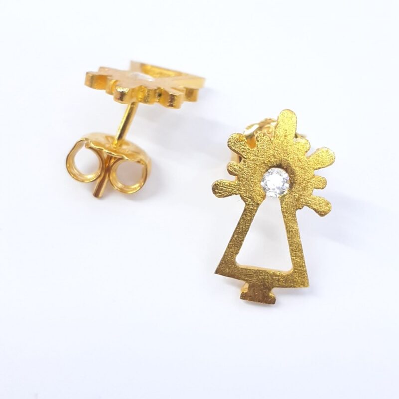 Joyas Online • Joyería J. Hernández • Pendientes Virgen del Pilar Baño de Oro